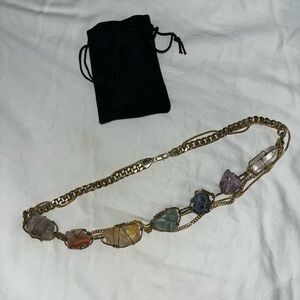 Multi-Color Gemstone Chain Necklace